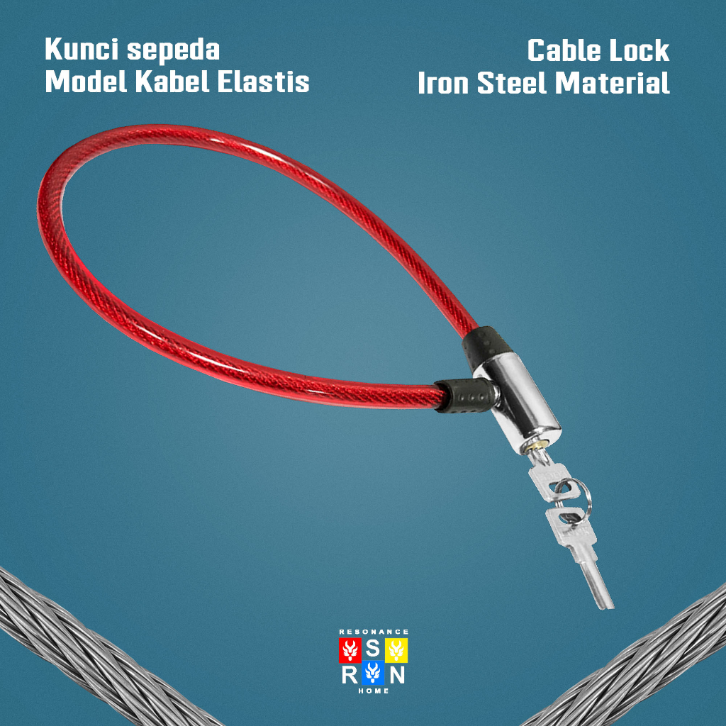 Kunci Rantai Sepeda / Cable Wire Lock Resonance Home