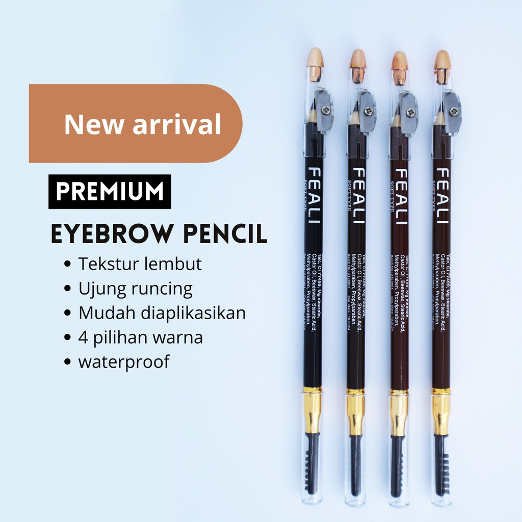 |LB | FEALI Eyebrow Pencil 2 IN 1 Pensil Alis dengan Spoolie dan Serutan / Celak / Eyebrow Pencil - Pensil Alis 2in 1