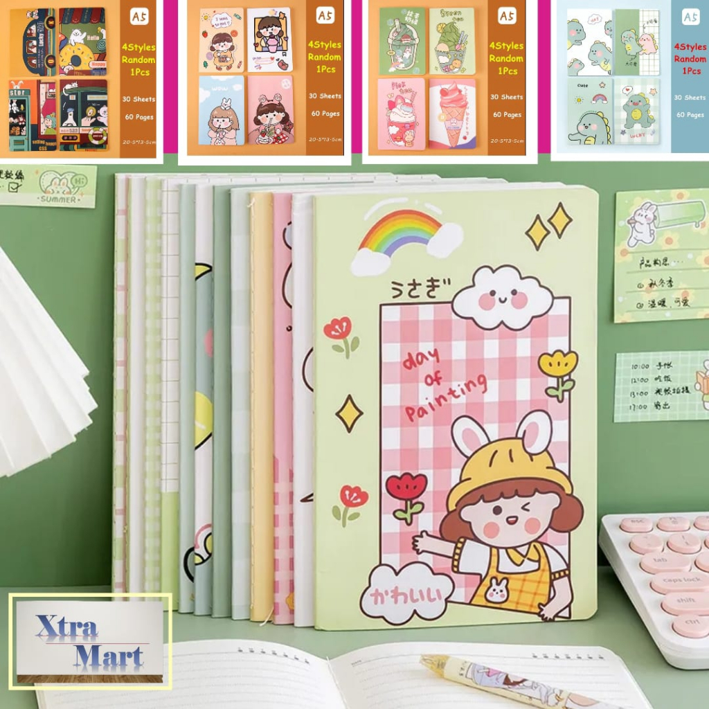 

XM - Notebook A5 Karakter Lucu Buku Tulis A5 Buku Catatan Karakter Lucu