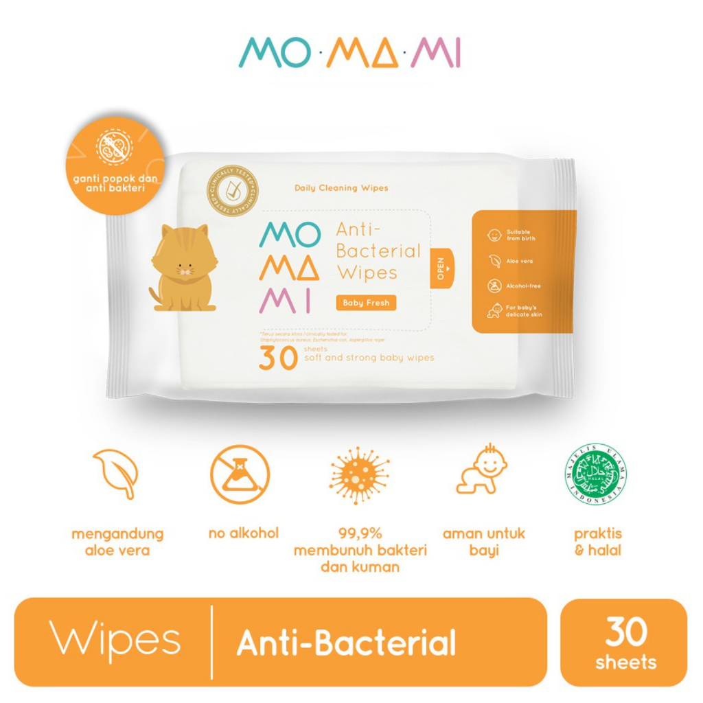 Momami Anti Bacterial Wipes Tissue Basah