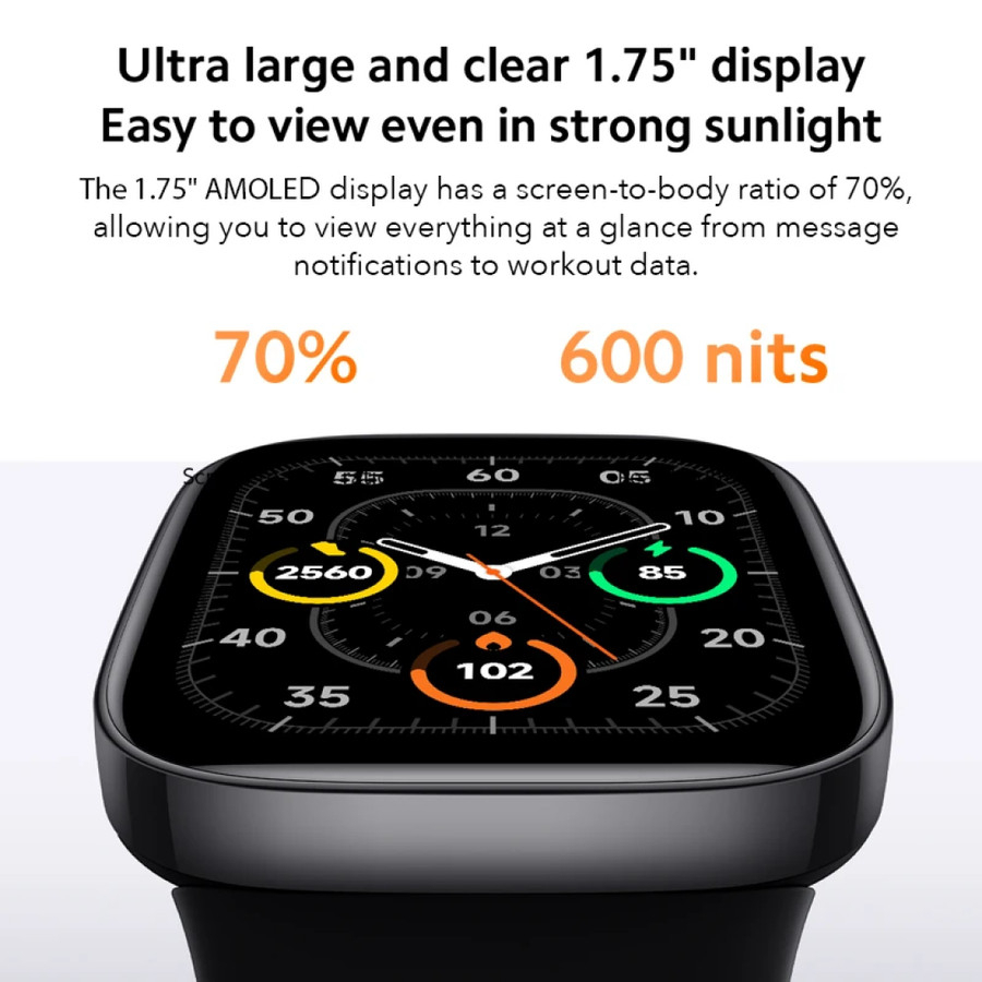 Xiaomi Redmi Watch 3 1.75 Inch AMOLED Smartwatch Battery Life 12 Days