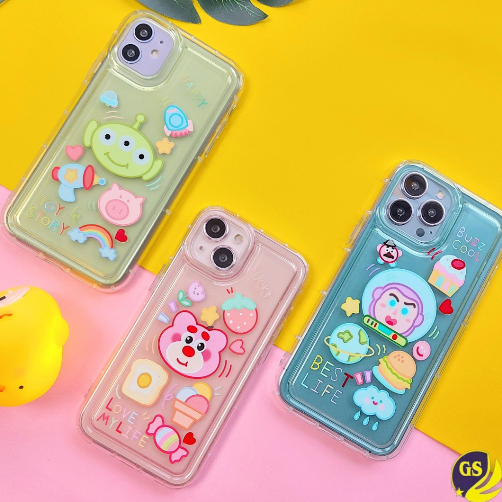 Softcase Silicone Puff Jelly Toy Story Cartoon Case for iPhone 7 8 SE 2020 7 + 8+ PLUS IP X XS XR XS MAX 11 12 13 PRO MAX 14 PLUS 14 PRO MAX