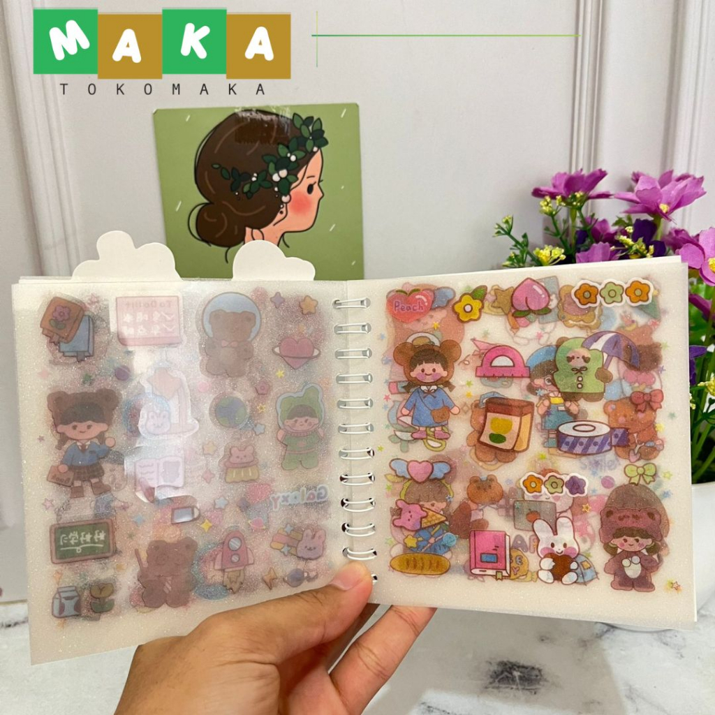 

buku spiral sticker XTQ GDK buku stiker transparant sticker anti air stiker vinyl buku sticker perlengkapan journaling DIY