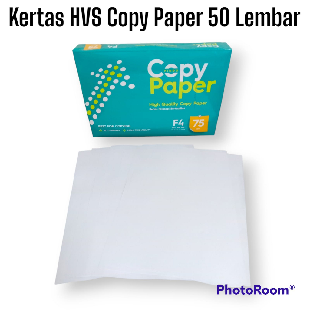 

KERTAS HVS UKURAN F4 / COPY PAPER / KERTAS FOTOKOPI 75 GSM ISI 50 LEMBAR