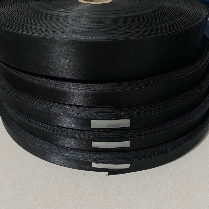 pita label satin polos hitam 400 yards