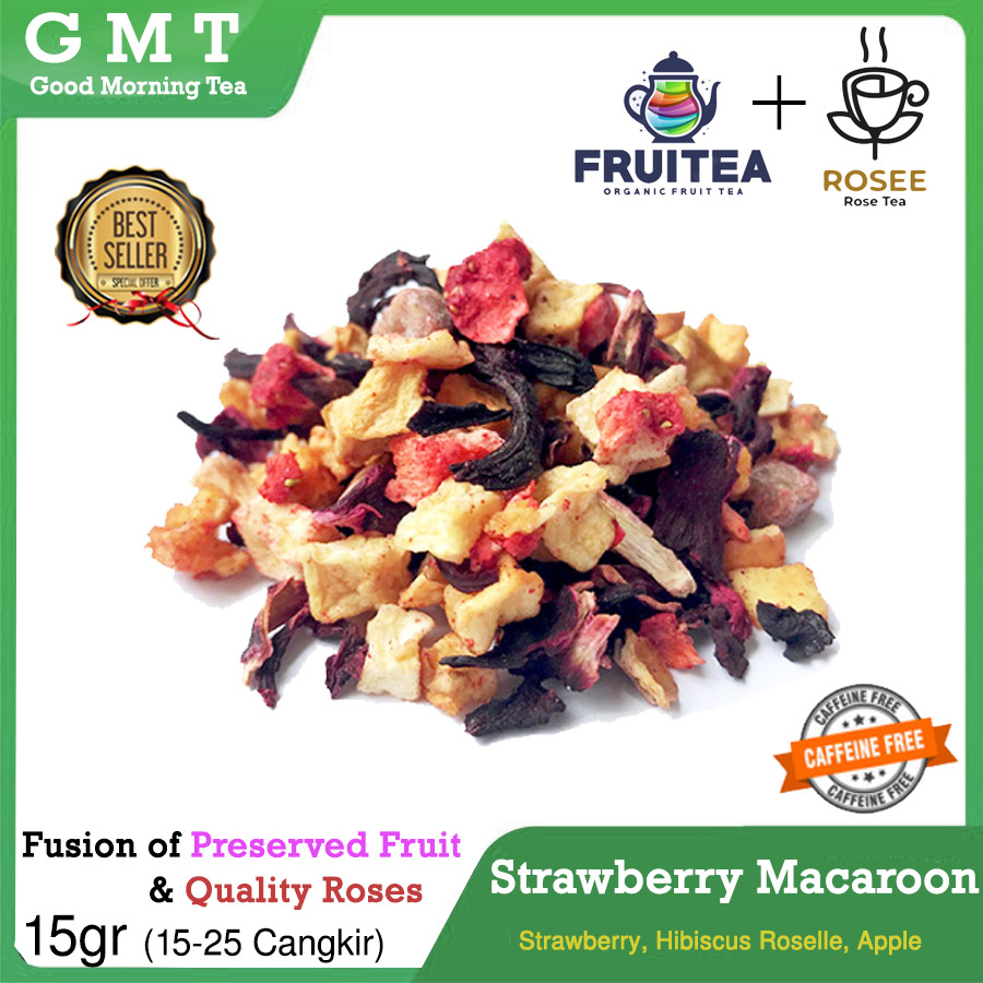 

GMT | Strawberry Macaroon | Teh Stoberi Roselle Rosela Tisane Blend buah Loose Leaf New Premium Hampers