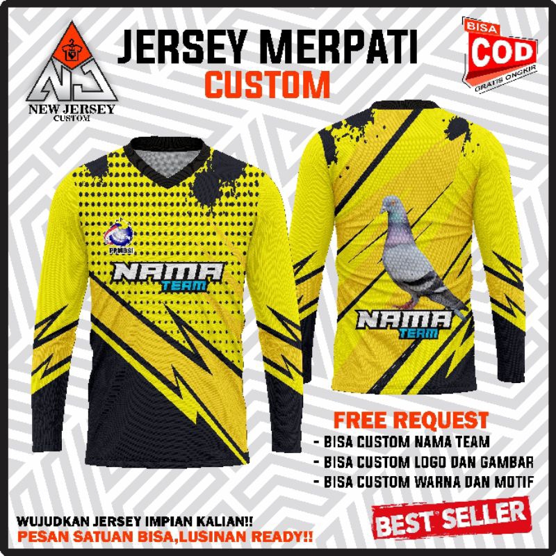 Jersey merpati kolong custom bebas desain