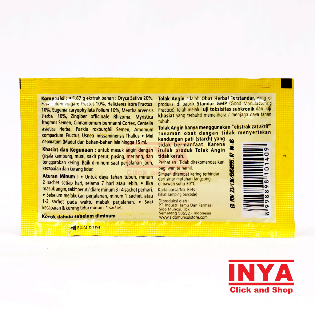 TOLAK ANGIN SIDO MUNCUL 15ml SACHET - Jamu