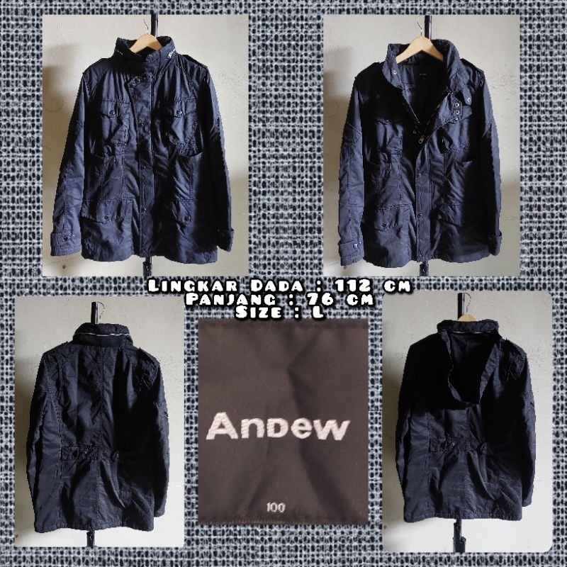 Jaket Parka Model M65 Warna Hitam Second Original.