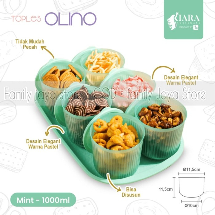 Toples Set Nampan 6 Toples + 1 Nampan | Toples Olino 6 Set Nampan | Toples Kue Kering