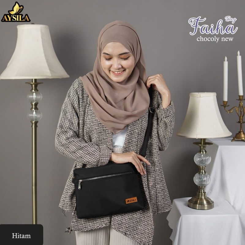 TAS SELEMPANG FAIHA BAG BY AYSILA BAHAN CHOCOLY ANTI AIR PREMIUM TAS LOKAL BERKUALITAS