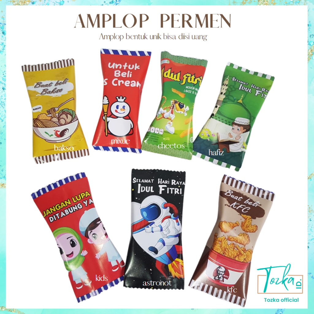 Amplop permen isi 10 pcs sudah dilengkapi lem