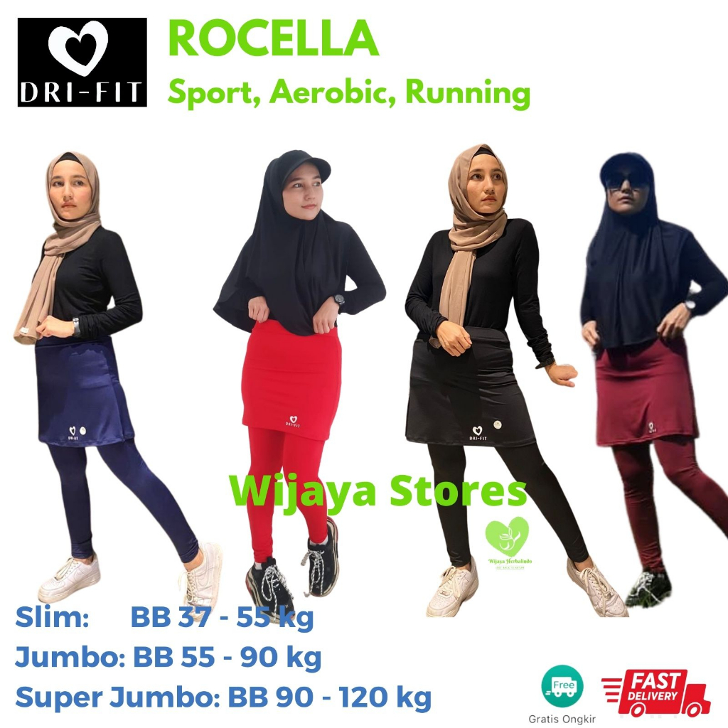 Celana Senam Zumba Wanita / Legging Rok Senam Olahraga Wanita – Slim Super Jumbo – Celana Rok Senam Wanita  - Legging Rok Wanita: Zumba Tenis Jogging Berenang Bersepeda