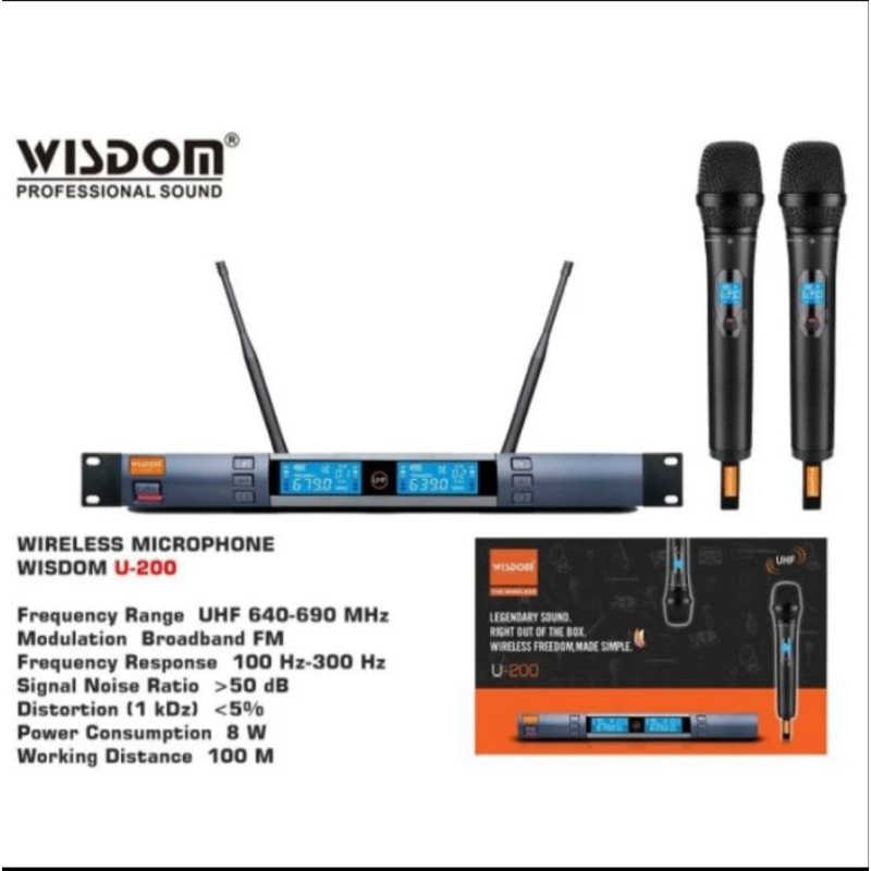 Mic Wireless Wisdom U200 U 200 Original Wisdom