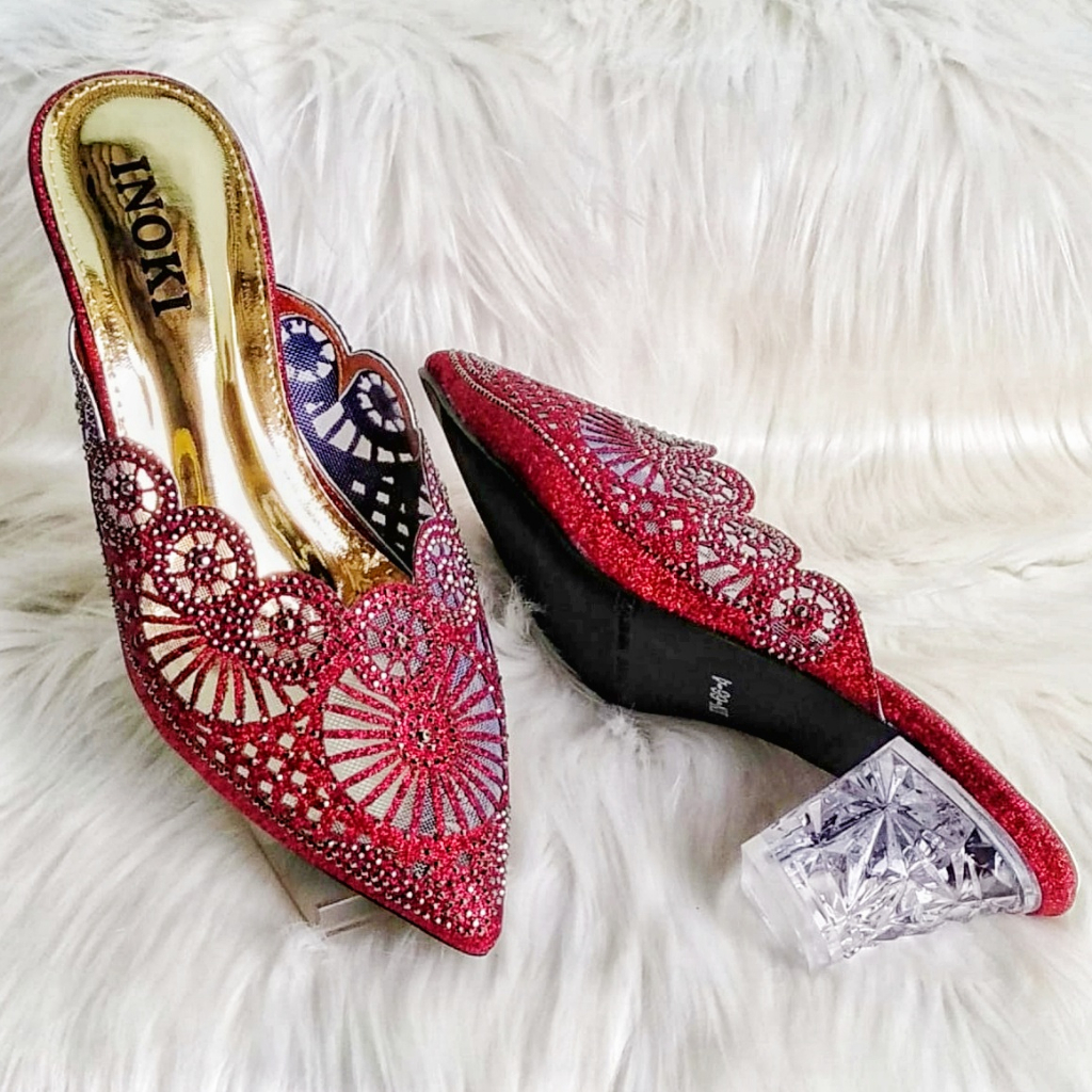 SANDAL PESTA HEEL SELOP KEBAYA WEDDING IMPORT  66-4 HAK KACA 5 CM SENDAL HEELS  SESERAHAN DAN KONDANGAN NEW