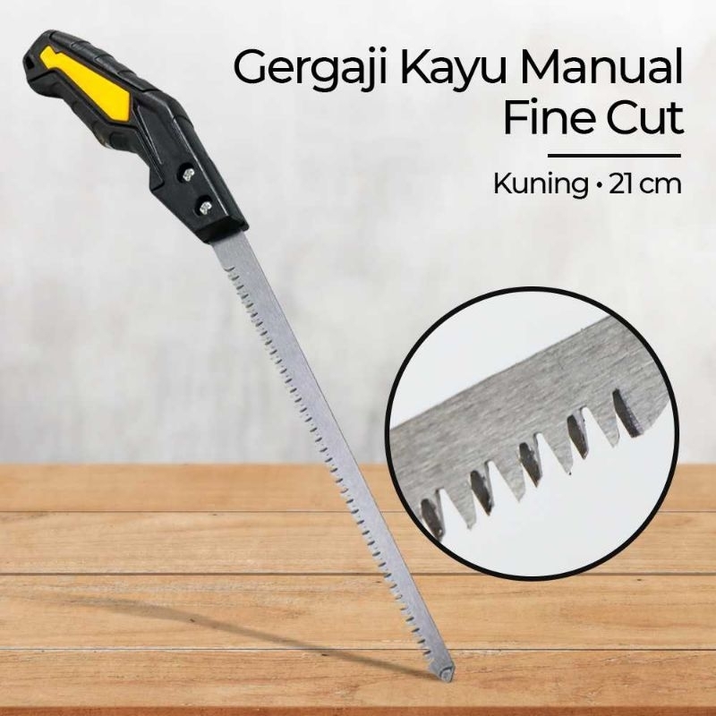 PYLEAS Kuning Gergaji Kayu Tangan Manual Pipa PVC Woodworking Fine Cut 21cm - 8102