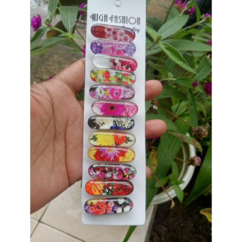 Lusinan/Peniti jilbab Dagu/Motif bunga/Pins hijab/lonjong /oval