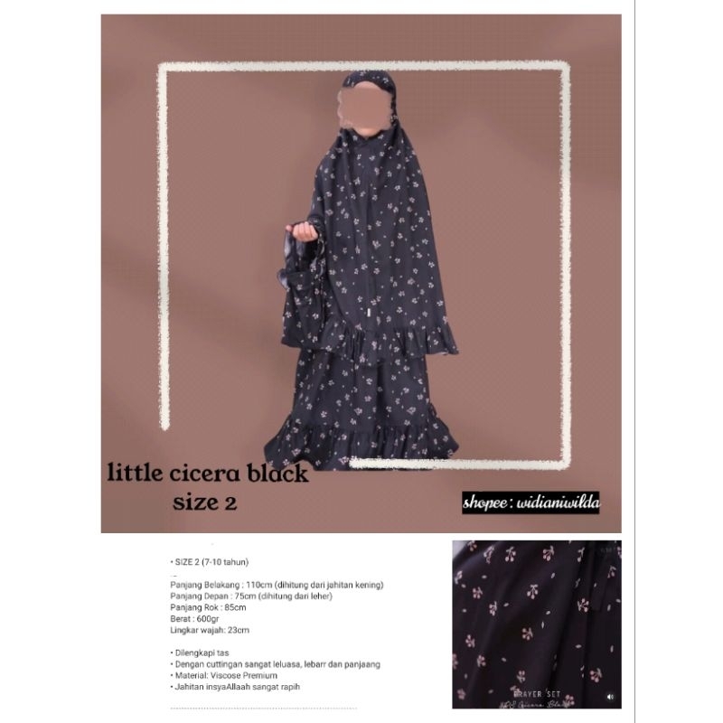 DITSY PRAYER SET LITTLE CICERA BLACK SIZE 2 PS LITTLE CICERA BLACK SIZE 2