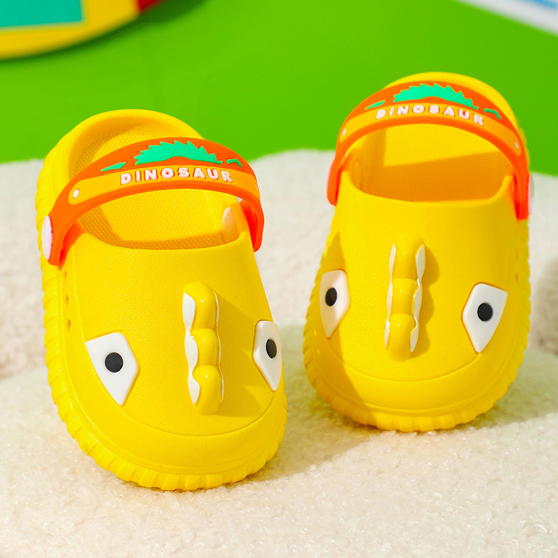 Sandal Dinosaurus Kartun untuk Balita Sandal Unisex untuk Anak Laki-laki Anak Perempuan Sepatu Bernapas Lembut di Musim Panas