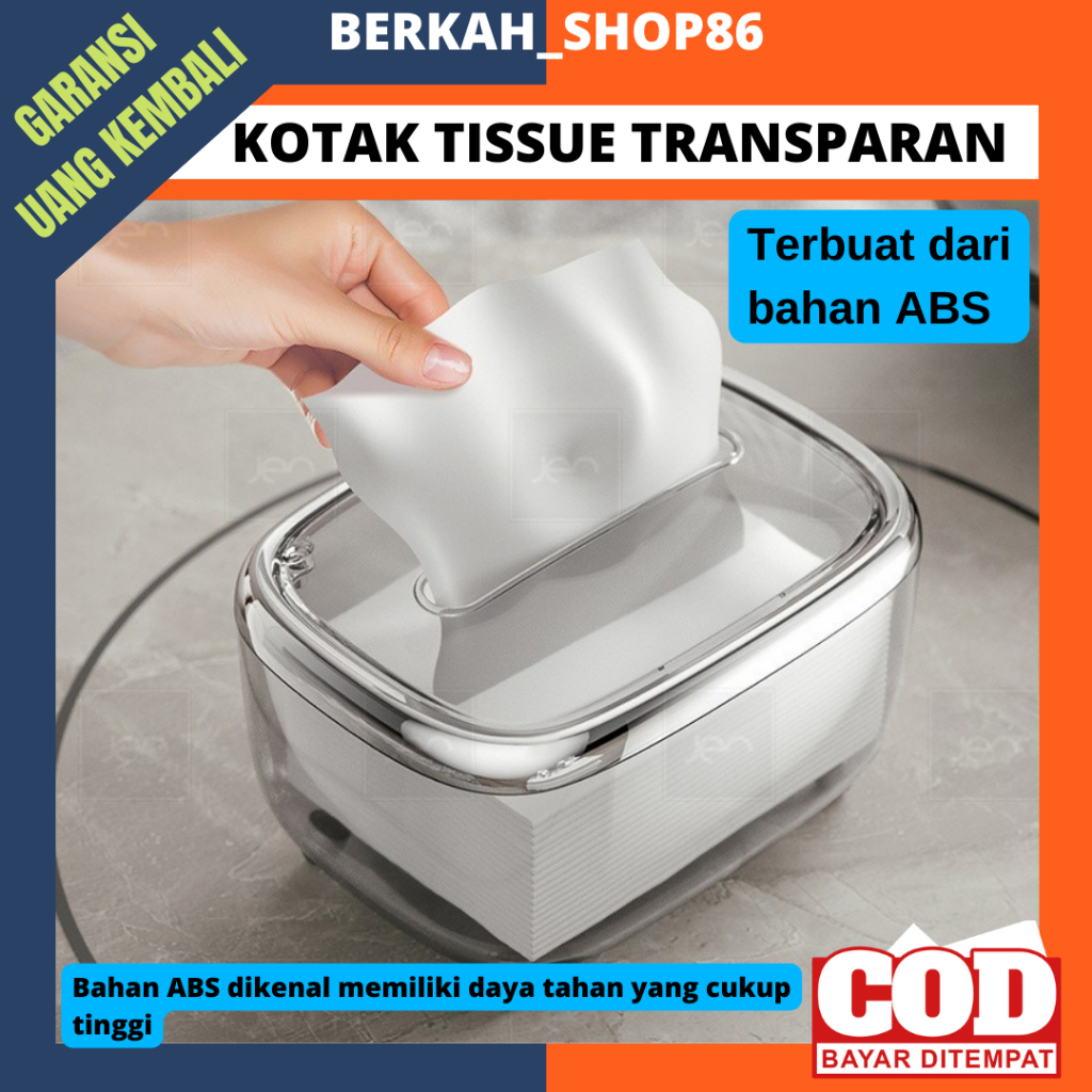 KOTAK TEMPAT PENYIMPANAN TISU BOX TISSUE DAN MASKER TRANSPARAN ESTETIK SERBAGUNA RUANG TAMU MEWAH