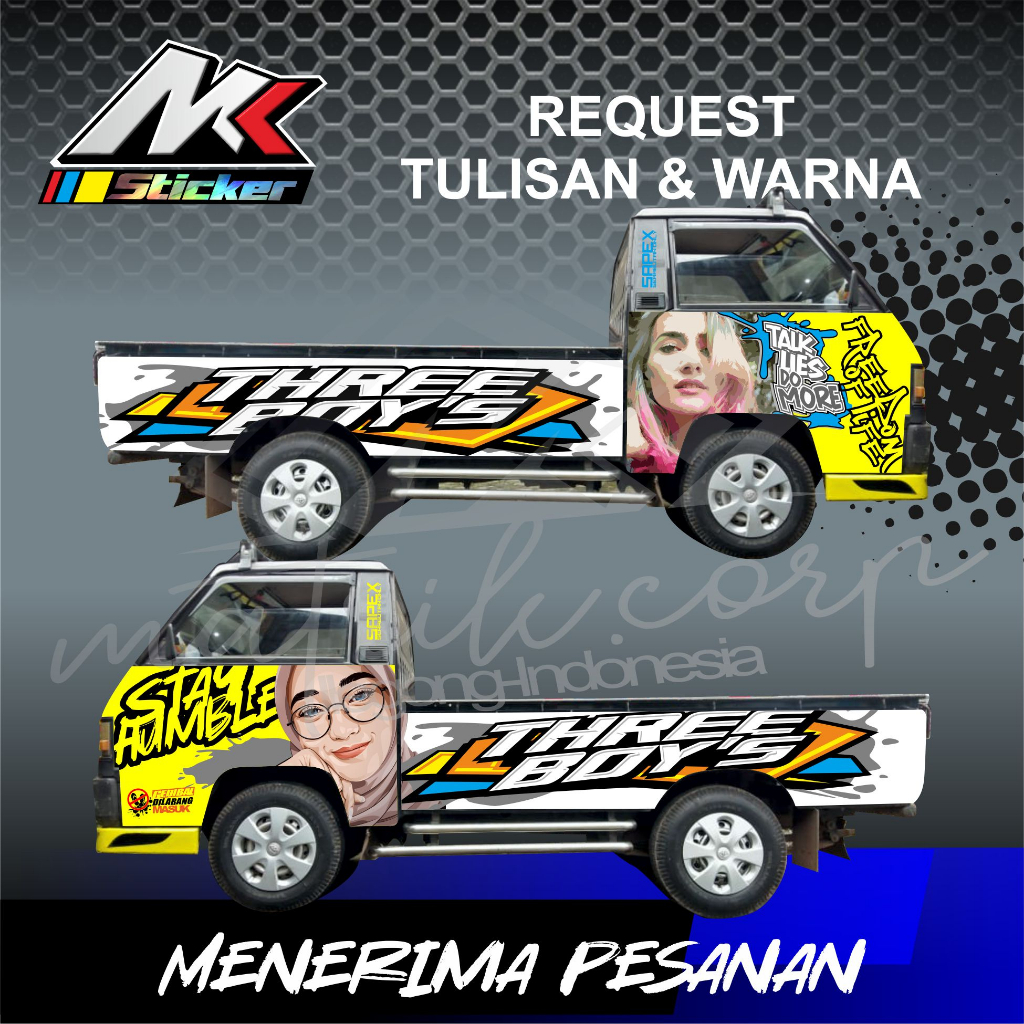 Stiker Decal Samping Pick Up L300 (Bisa Custom/Request)