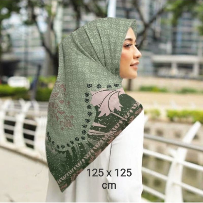 SALE HIJAB / SYARI BLA HIJAU / COD / KERUDUNG VOAL MOTIF / SEGI EMPAT VOAL / JILBAB TERBARU / LASER 