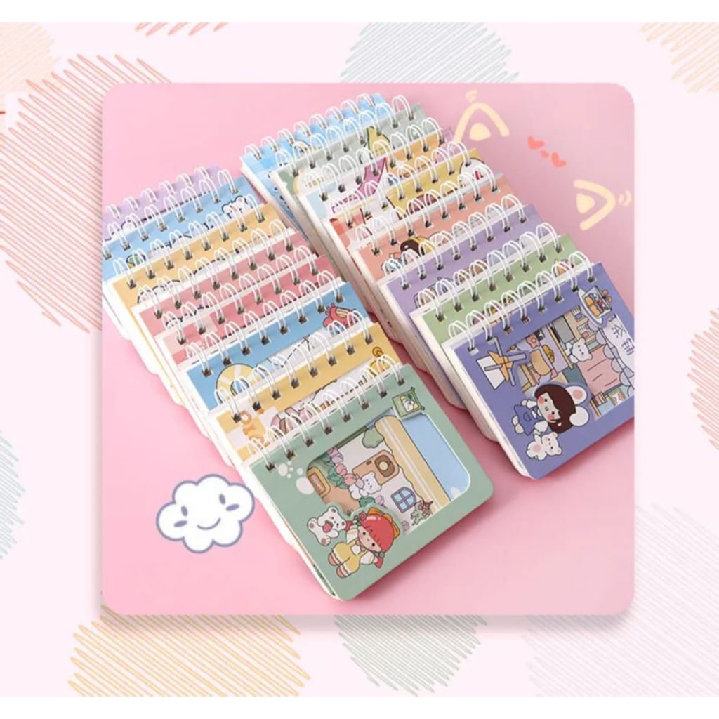 

Notebook Ring A7 Dobel Cover Buku Catatan Karakter Note Book Ring A7