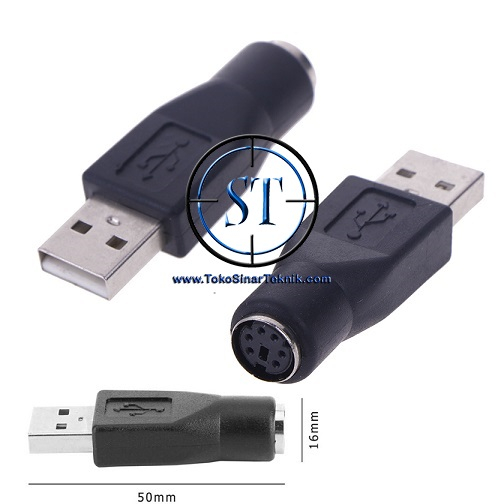 Converter USB to PS 2 Sambungan Port Adapter USB Male Ke PS2 Female Connector PS / 2 to USB