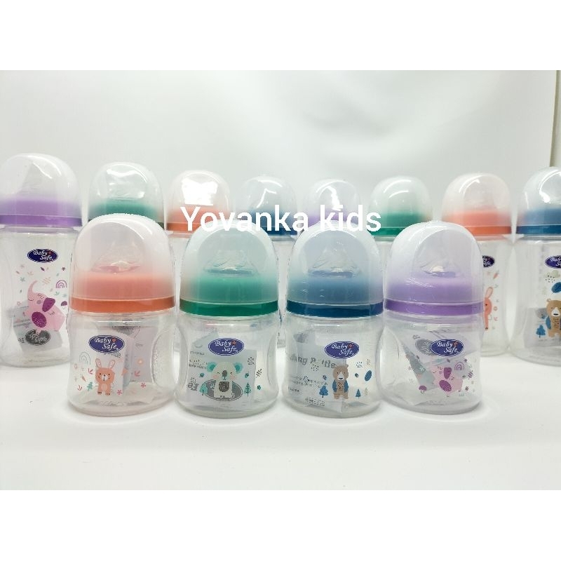 Botol Susu Wide Neck Baby Safe Karakter BPA Free DOT Nipple Double Katub 250 Ml/125 Ml WN08B/WN07