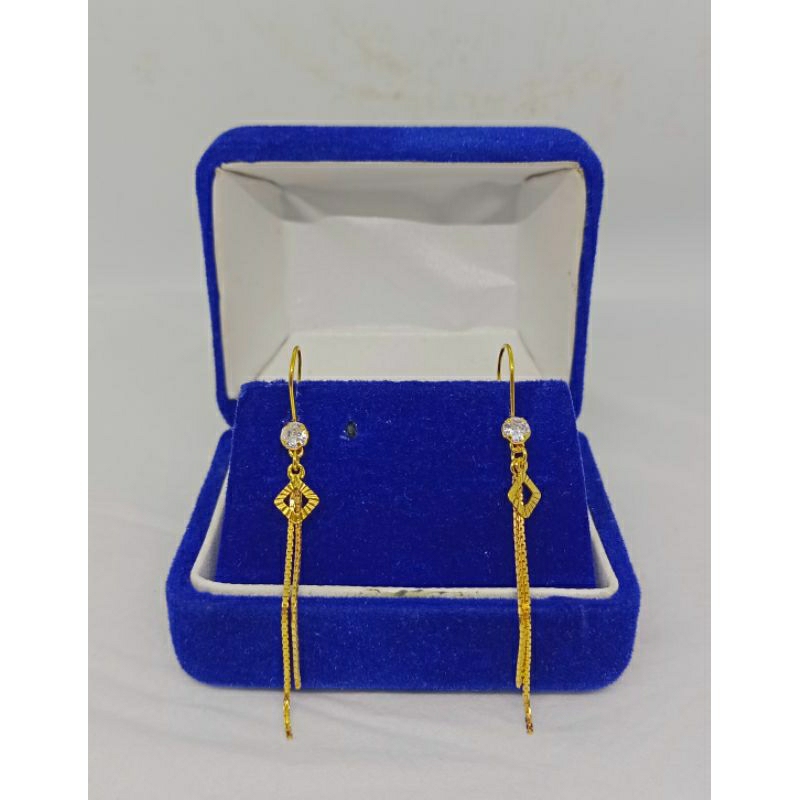 anting kait rumbay+wajik ukir/perak asli silver 925 lapis emas/perhiasan fashion wanita terbaru