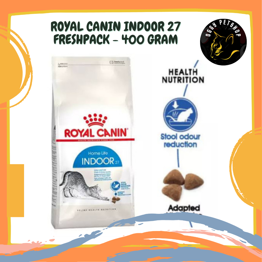 Makanan Kucing Dewasa ROYAL CANIN INDOOR 27 RC Freshpack 400 Gr RC DRY CAT FOOD