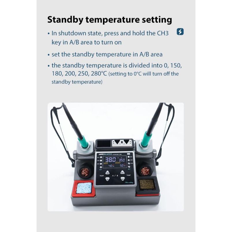 Solder Station AIFEN A902 C210 + C245 Double Gagang Original