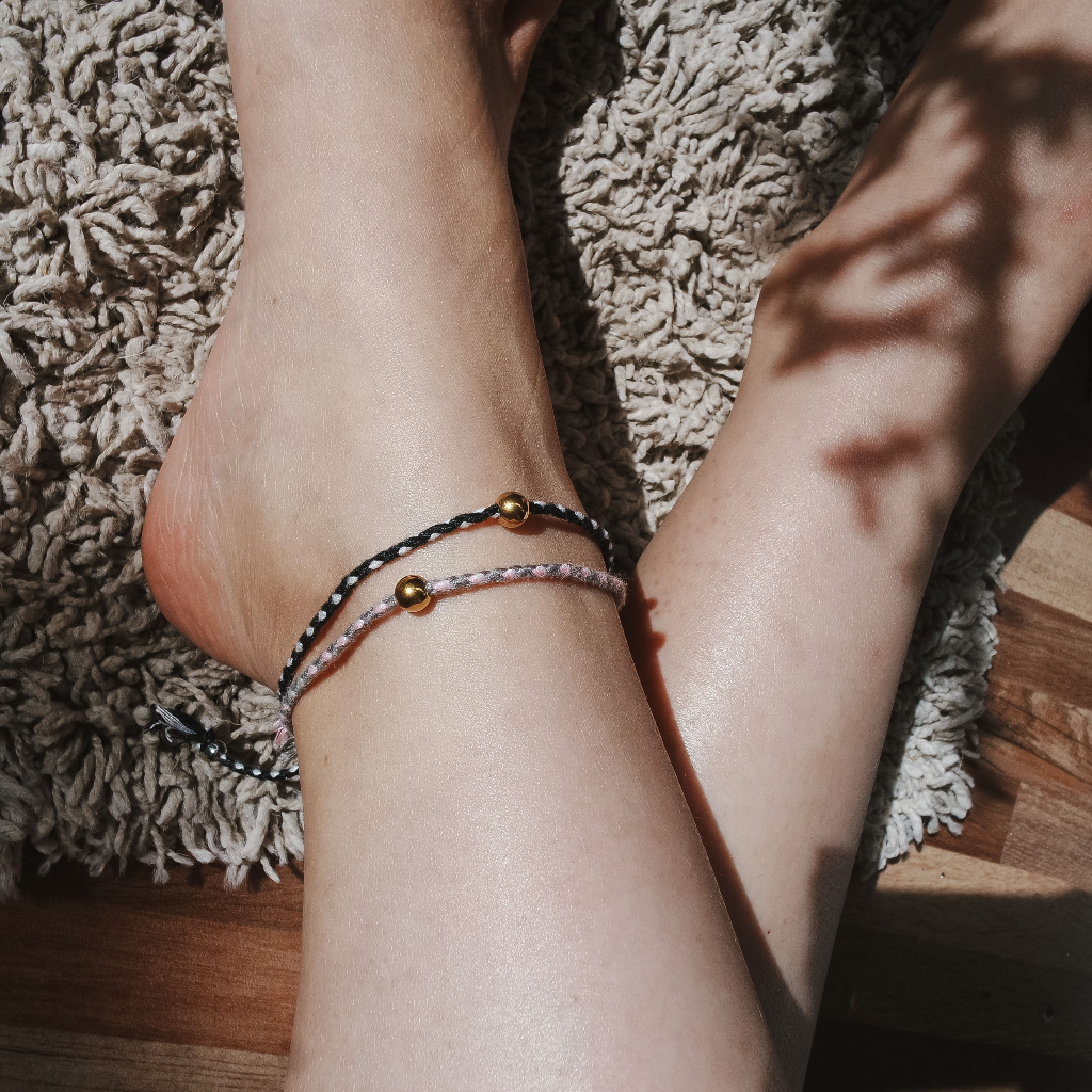 Make a wish bracelet / ANKLET / GELANG KAKI / GELANG TALI - ANTI KARAT