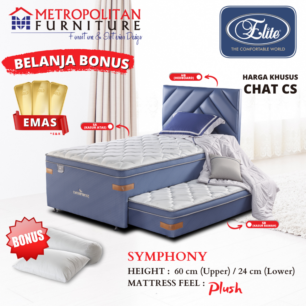 Kasur Spring bed Elite 2in1 Symphony Latex