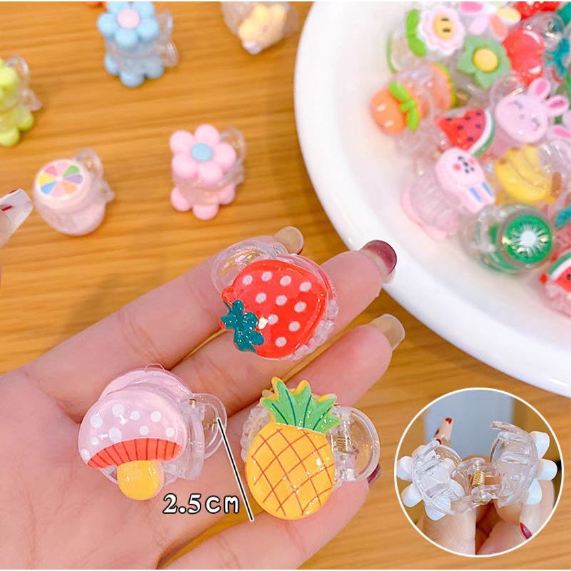 Jepit Rambut Mini Korea Transparan 2cm Jedai Mini Karakter Jepitan Rambut Anak Lucu Kecil Baby Mini Hair Claw Clips