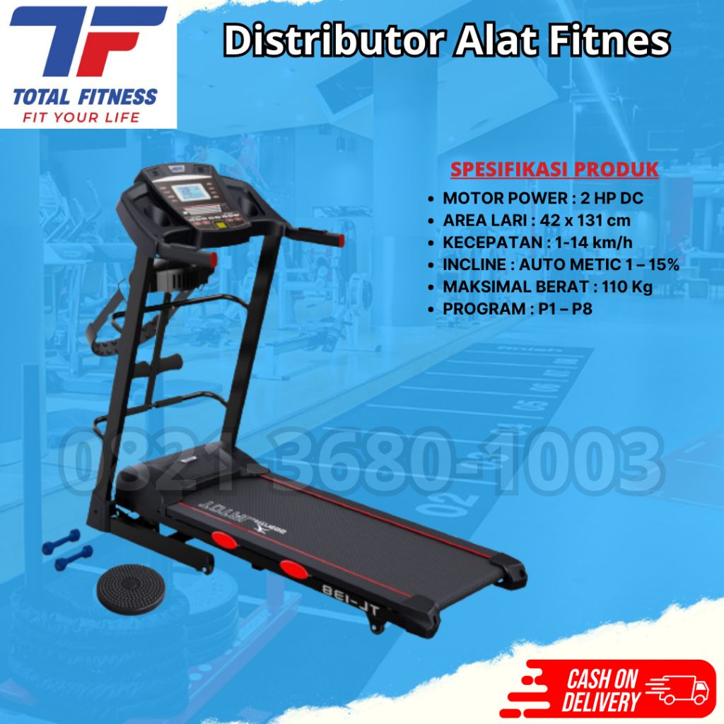 Treadmill Elektrik 3 Fungsi TL 138 Total Fitness Murah COD