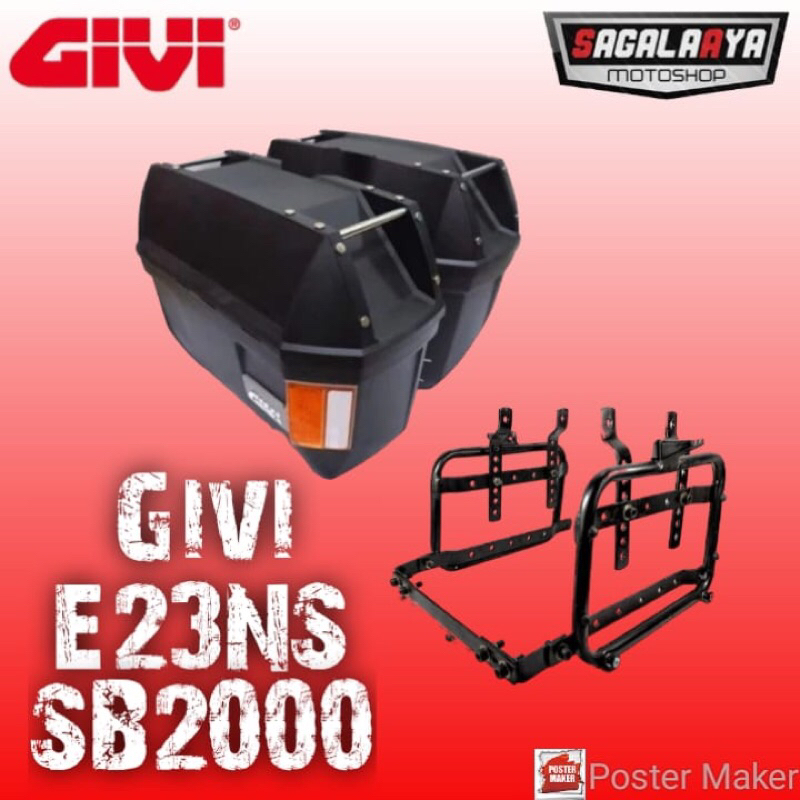 Sidebox Givi E23NS Lampu Sign Sen sein SB2000 plat stabilizer