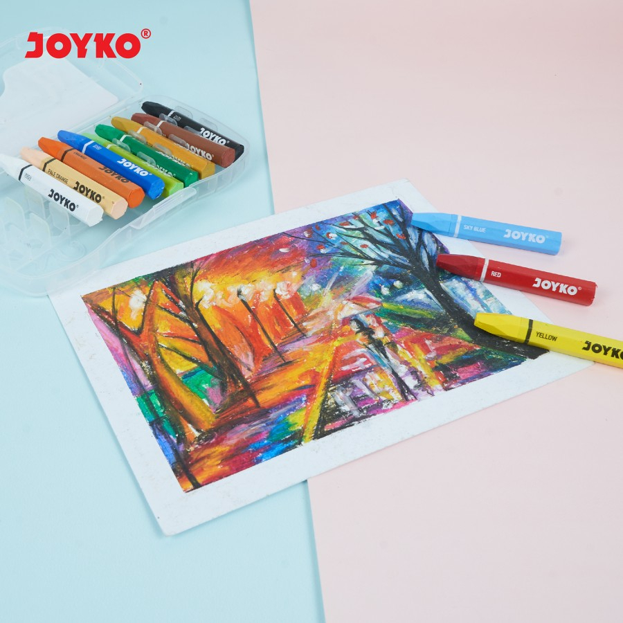 Crayon Titi / Joyko 12 warna / Krayon Minyak / Oil Pastel OP-12S