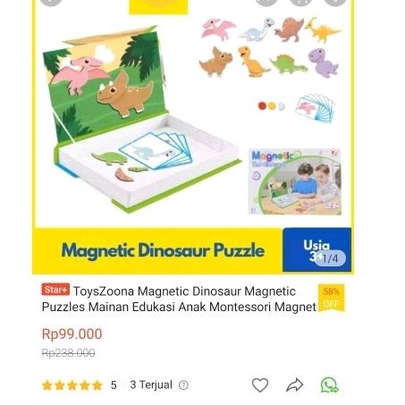 magnetic magnet the dinosaur puzzle montessori game
