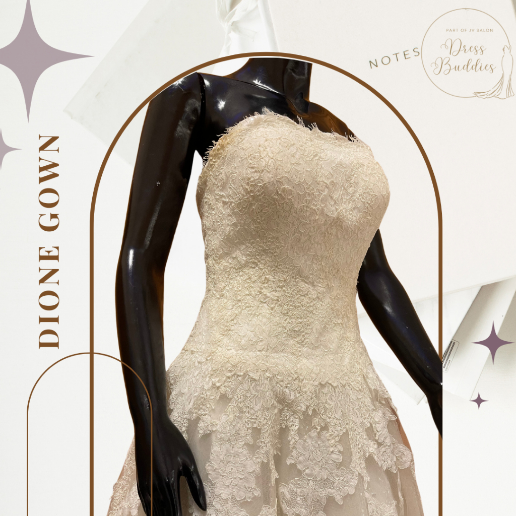 Dione Gown | Gaun Pengantin Putih Vintage Dengan Gaya Minimalist Warna Putih Mewah