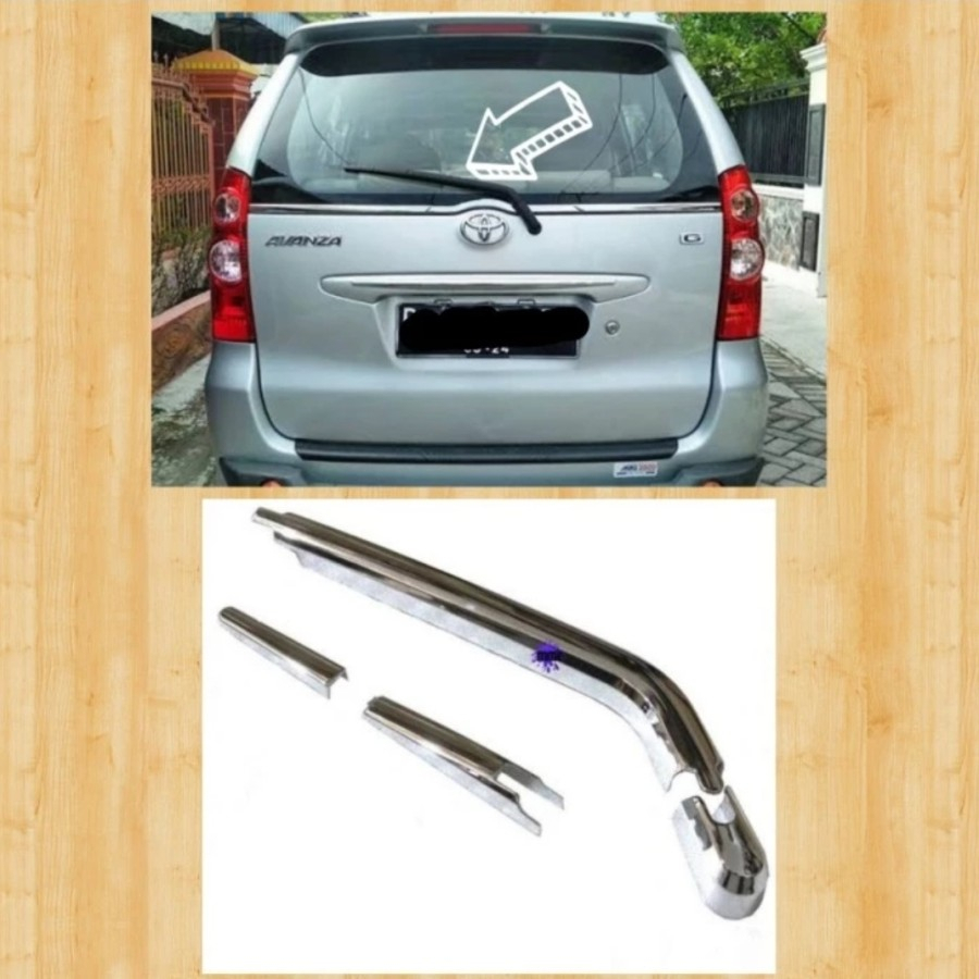 Cover Wiper Belakang Mobil Avanza Xenia Lama 2004 2005 2006 2007 2008 2009 2010 2011 CHROME