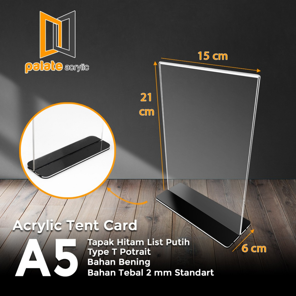 

TENT HOLDER / TENT CARD / NOMOR MEJA ALAS HITAM KAFE - A5