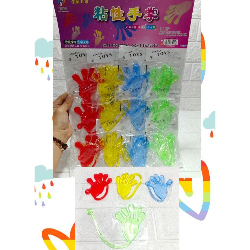 Mainan Baru Sticky Toy Animal Sticky Toys 1 Pack Isi 4 Pcs Ketapel Hewan Tarik Kenyal Cicak / Kodok / Ular /Buaya /Tikus/Tokek/Naga/ Telapak/ Buaya