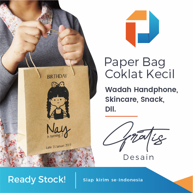 

Paper Bag (tas kertas) Coklat Rustic | Kemasan Handphone, Hijab, Souvenir, dll.