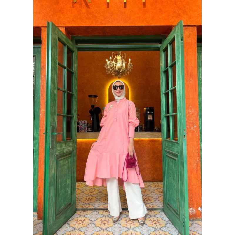 Kezia Tunik jumbo long tunik busui tunik polos tunik muslim tunik muslimah tunik katun poplin