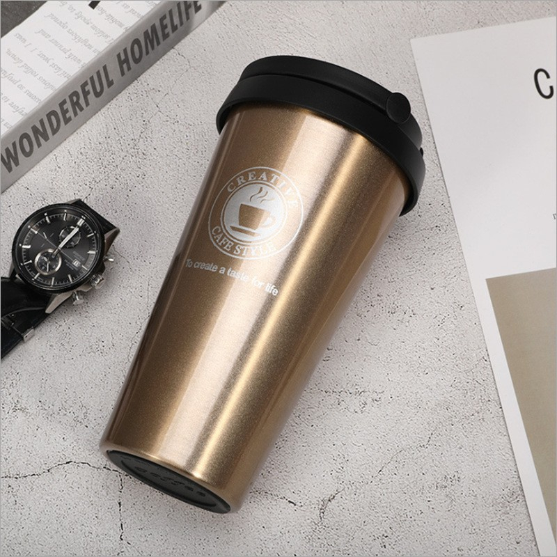 COD TRAVEL MUG TERMOS KOPI BOTOL AIR MINUM/TAHAN PANAS DAN DINGIN 500ML/DAPAT STIKER 3D