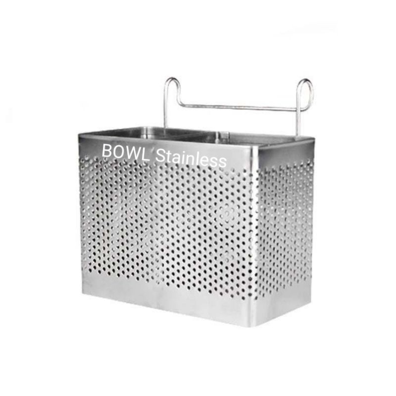 Tempat Sendok Garpu Sumpit Gantung Stainless Multifungsi