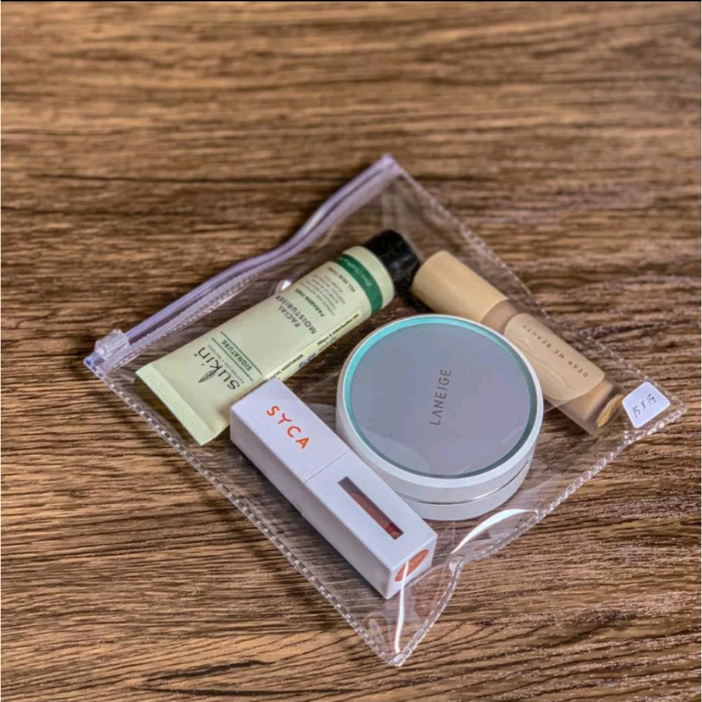 DILAPAKKU-Travel Pouch Ziplock Bening Masker Zipper Bag Transparan Serbaguna Kantong Makeup