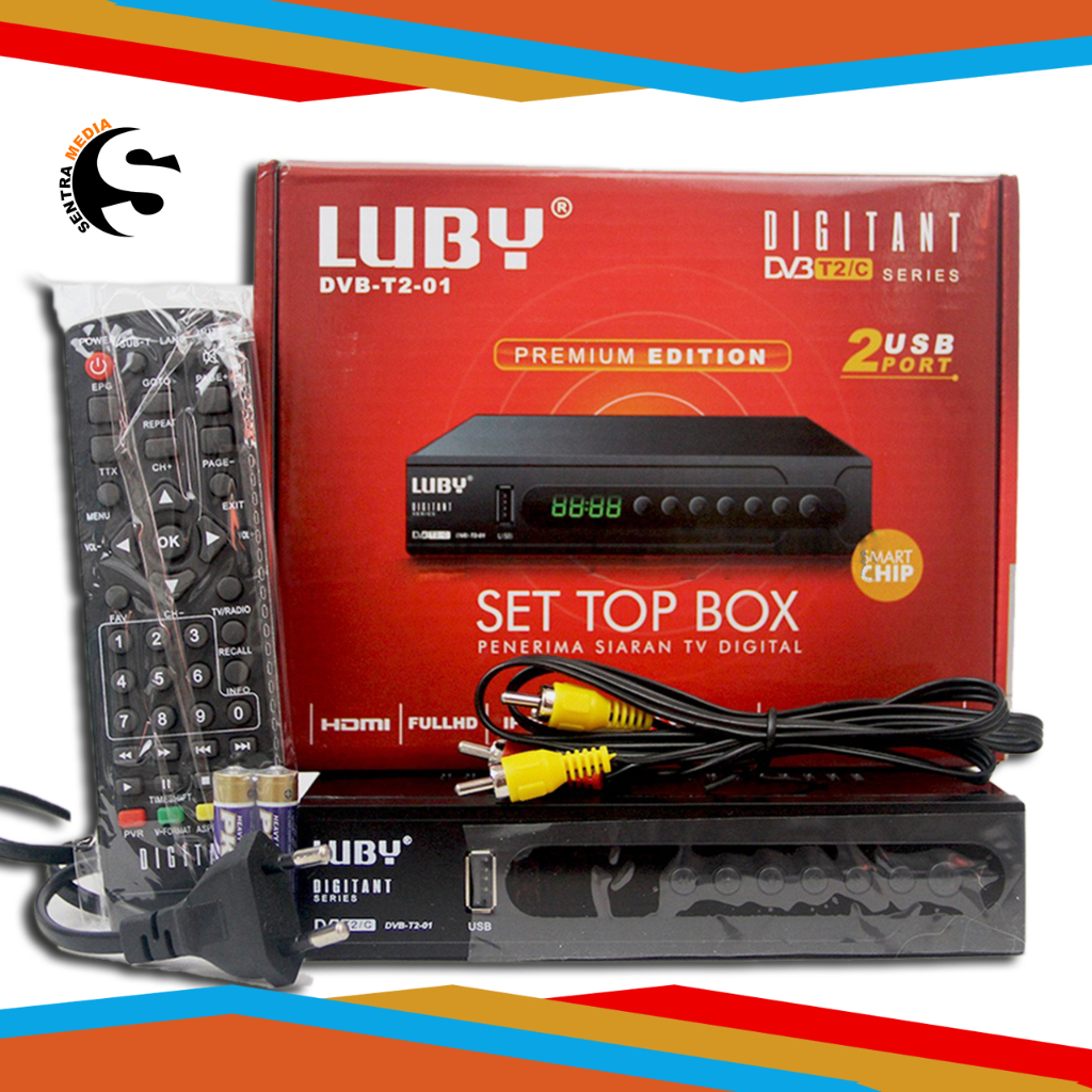LUBBY Set top box DVBT2-01 Penerima Siaran TV Digital Garansi resmi 1 Tahun!!!