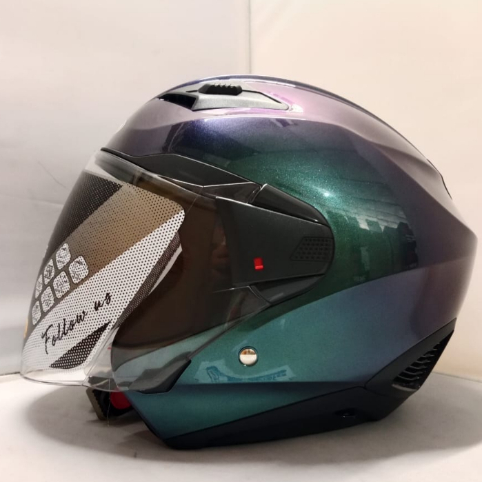 Helm Zeus ZS-611 Chamaleon Purple Half Face New